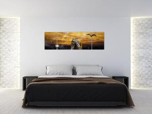 Lev a levíča - obraz (Obraz 170x50cm)