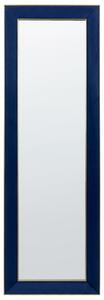Stojacie zrkadlo modrý zamatový rám 50 x 150 cm so stojanom dekoratívny rám glamour dizajn