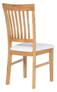 Dubová olejovaná a voskovaná stolička Raines s bielou koženkou