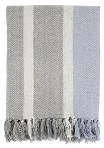 Prehoz z recyklovanej bavlny Aix French grey / Sky blue 130 x 150 cm