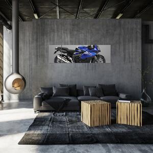Obraz modrého motocykla (Obraz 170x50cm)