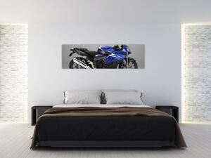 Obraz modrého motocykla (Obraz 170x50cm)