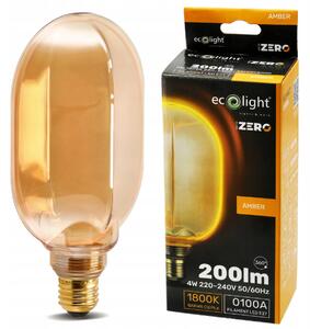 ECOLIGHT Dekoratívna LED žiarovka E27 4W 200lm O100 Amber Retro - rada ZERO