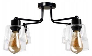 BERGE LED luster stropné svietidlo 2xE27, rolovací, priehľadný štvorec