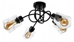 BERGE LED luster stropné svietidlo 4xE27, skladací, priehľadný sklenený štvorec