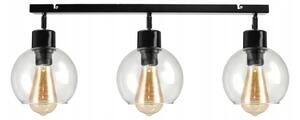 BERGE LED nastaviteľné stropné svietidlo 3xE27 LOFT - priehľadná guľa