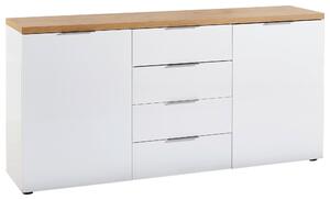 ŠIROKÁ KOMODA, biela, farba duba, 180/89/43 cm Xora - Komody