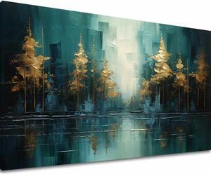 Moderný umelecký obraz Zlatý odlesk lesa - PREMIUM ART - 40x60 cm