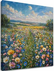 Obraz krajiny na plátne Letná lúka - 60x60 cm