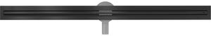 MEXEN Flat nerezový sprchový žľab s rotačným 360° sifónom 130 cm, vzor SLIM, čierna matná, 1741130