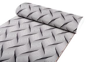 Biante Dekoračný oválny obrus PML-042 Čierno-biele vlnenie 100x140 cm