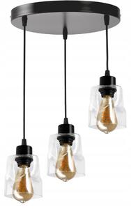 BERGE LED stropné svietidlo 3xE27, rolovací, priehľadný štvorec