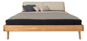 Masívna dubová posteľ Bosfor 90x200 s textilným čelom