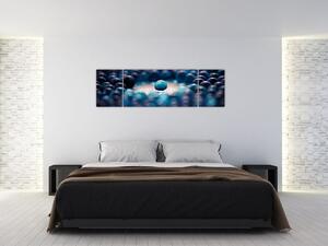 Obraz modré sklenené guľôčky (Obraz 170x50cm)