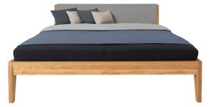 Masívna dubová posteľ King 180x200 cm s textilným čelom (viac variantov rozmerov)