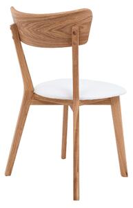 Dubová stolička Diana biela koženka - lak