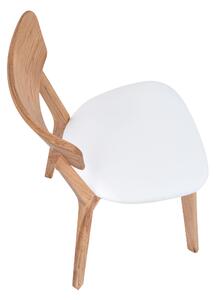 Dubová stolička Diana biela koženka - olej