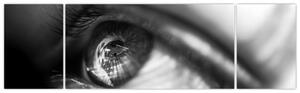 Čiernobiely obraz - detail oka (Obraz 170x50cm)