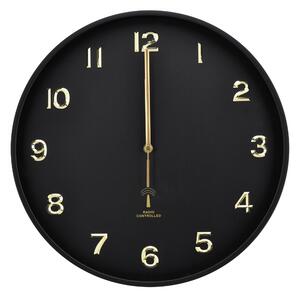 RÁDIOM RIADENÉ HODINY čierna 40 cm Ambia Home - Hodiny