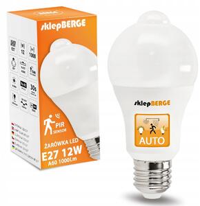 BERGE LED žiarovka E27 - 12W - NW - s pohybovým a súmrakovým senzorom