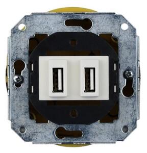 Elhard Okrúhla keramická zásuvka USB, biela KV2032W