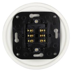 Elhard Okrúhly keramický vypínač s kolískou č.5b (6+6), biely KV1055W