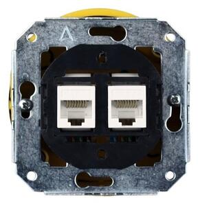 Elhard Okrúhla keramická zásuvka 2xRJ45, biela KV2022W