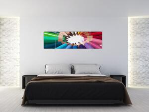 Obraz - kruh z farebných pasteliek (Obraz 170x50cm)