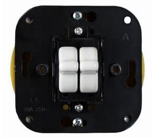 Elhard Okrúhly keramický vypínač s páčkami č.5b (6+6), biely KV1255W