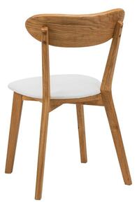 Dubová olejovaná polstrovaná stolička Isku - čierna koženka