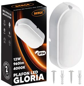BERGE Prisadené stropné LED svietidlo 12W neutrálne biele