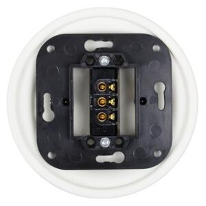 Elhard Okrúhly keramický vypínač s kolískou č.6, biely KV1006W