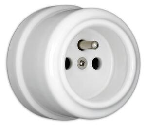 Elhard Nástenná keramická zásuvka, biela KN2000W