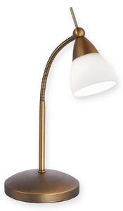 Klasická stolná LED lampa Pino, starožitná mosadz