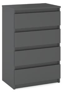 STIV Möbel | Komoda so 4 zásuvkami | Sivá Matná | 60 cm | moderný bezúchytkový dizajn | spálňa & obývačka