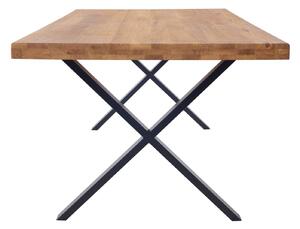 Jedálenský stôl z masívneho dreva Iron s nohami X