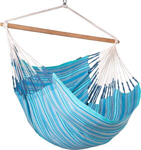La Siesta Habana Azure - Závesné kreslo Kingsize z organickej bavlny modré Závesné kreslo