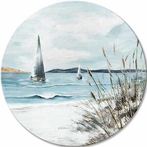 Okrúhly maľovaný obraz Vzdialený horizont | rôzne rozmery - 60 cm