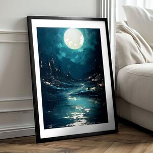 Plagát na stenu s EXTRA efektom - Moonlit Waves - 40x60 cm