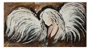 Maľovaný obraz na stenu ANJEL 120×60 cm - 120×60 cm / Premium 4 cm