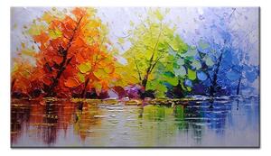 Maľovaný obraz na stenu STROMY - 130×70 cm / Premium 4 cm