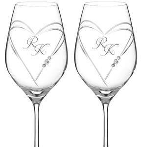 Dekorant Svadobné poháre na biele víno Aphrodite s krystaly Swarovski 360ml 2KS VARIANTA 2