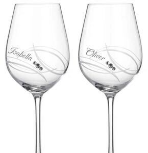 Dekorant Svadobné poháre na biele víno Apollo s krystaly Swarovski 360 ml 2KS