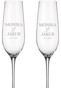 Dekorant Svadobné poháre na šampanské SIMPLE 270 ml 2KS