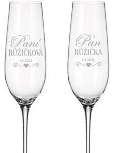Dekorant Svadobné poháre na šampanské PÁN A PANI LOVE 270 ml 2KS