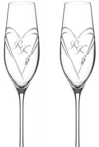 Dekorant Svadobné poháre na šampanské Aphrodite s krystaly Swarovski 2KS VARIANTA 2