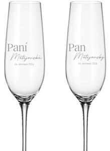 Dekorant Svadobné poháre na šampanské PÁN A PANI 270 ml 2KS