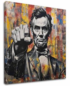 Obraz Abraham Lincoln - Sila histórie | dokončené rukou umelca - 60x60 cm