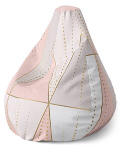 Sablio Sedací vak Pear Ružovo-šedé ihlany - 70 x 95 x 15 cm