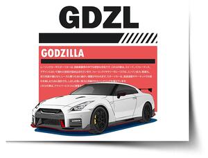 Sablio Plagát Nissan GTR 35 Godzilla - 60x40 cm